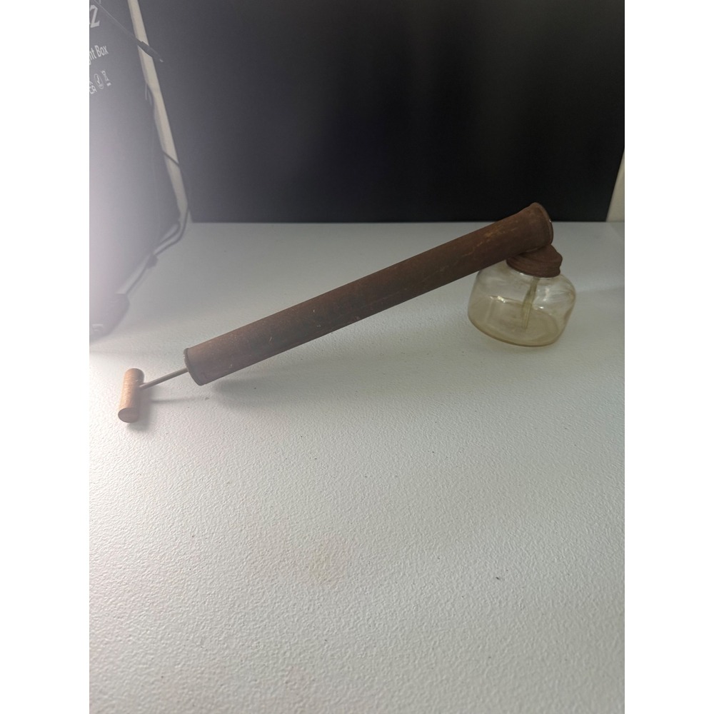 Vintage Hudson Hand Pump Sprayer Antique Glass Jar Metal Garden Tool Farmhouse